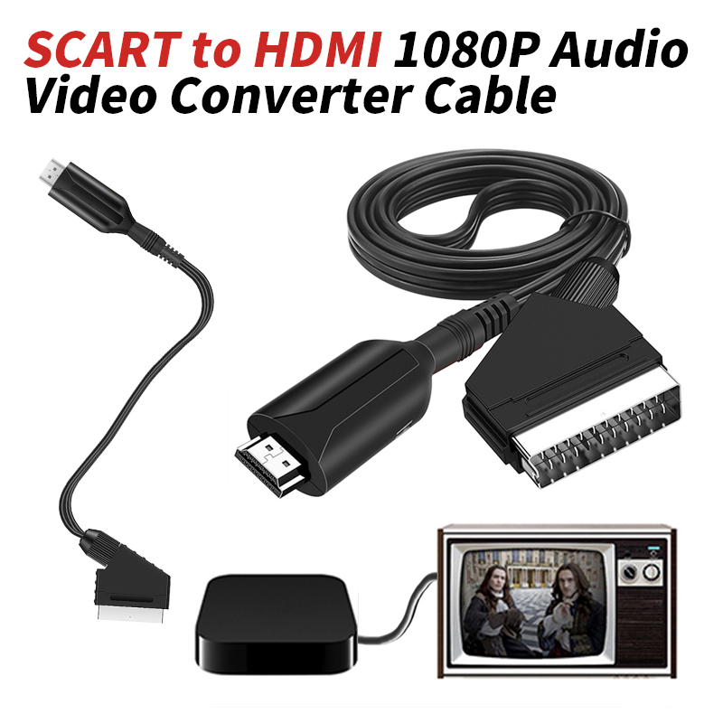 Scart To Hdmi - SCART - HDMI 1080Pオーディオビデオ変換ケーブル 1m アダプター