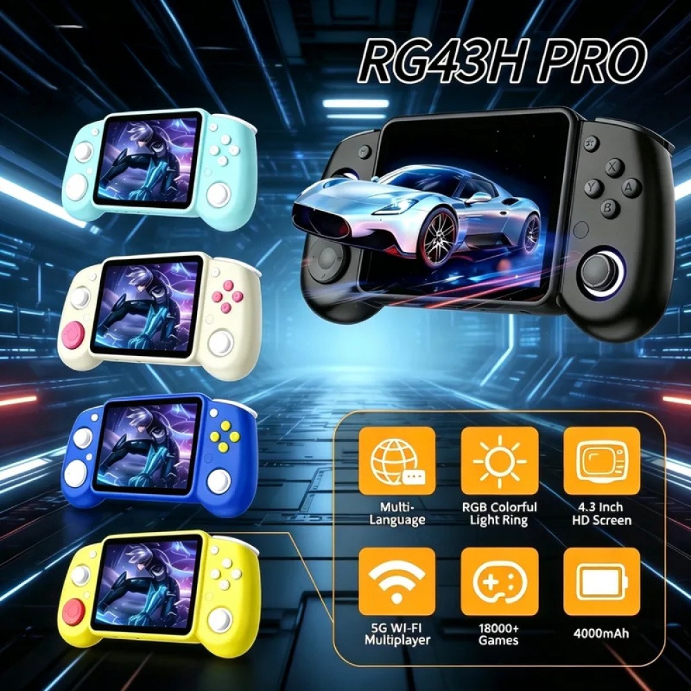 Retro Gaming Box - RG43H Pro ポータブルレトロハンドヘルドゲーム機 4.3インチ 1024×768 22000種類のゲーム内蔵