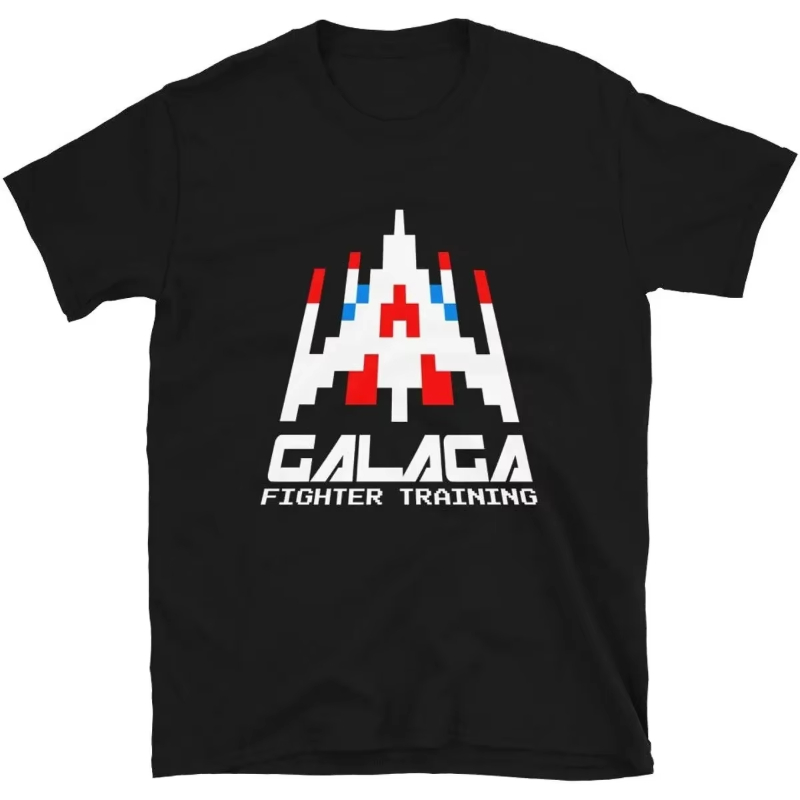 Retro Gaming Ideas - クールなアーケードゲーム「ギャラガ」ビデオゲーム、レトロヴィンテージ80年代風、インベーダー宇宙ゲーム、エイリアンTシャツ（メンズ）、綿100％、ギフトアイデア、服