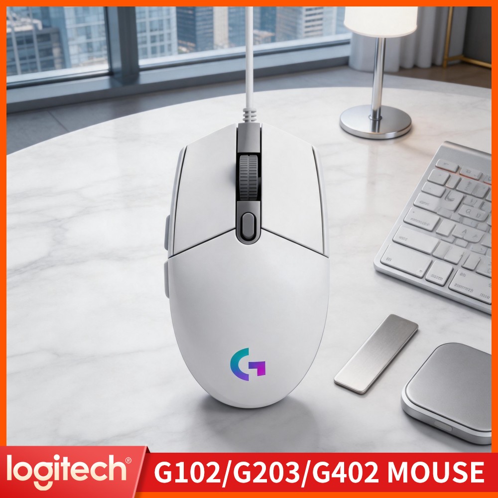 Logitech Mouse G203 - ロジクールG203有線ゲーミングマウス プラグアンドプレイ設定 DPI調整可能 RGBエフェクト 家庭用デスクトップ・ノートパソコン用