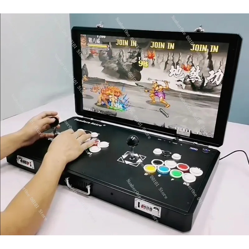Retro Gaming Arcade Console - レトロアーケードゲームコンソールデュアルジョイスティックコントローラー内蔵ゲームTV出力ハンドヘルドゲーム玩具