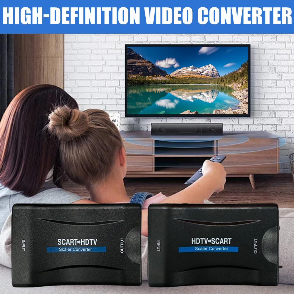 Scart To Hdmi - 1080P HDMI - SCART ビデオ/オーディオアップスケールコンバーターアダプター、HDTV、スカイボックス、STB、DVD用信号アダプター、SCART -