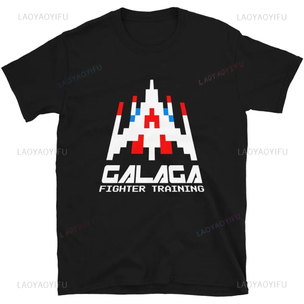 Retro Gaming T Shirts - アーケードガレガガ-男性用ヴィンテージトップス,ビデオゲーム,スペースゲームスペース,エイリアン,原宿スタイル,レトロ,カジュアル,80s, 70s
