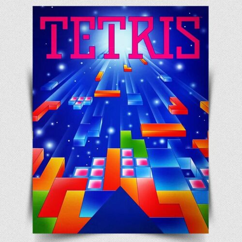 Retro Poster Gaming - テトリス メタルサイン プラーク - レトロポスタープリント マンケイブ