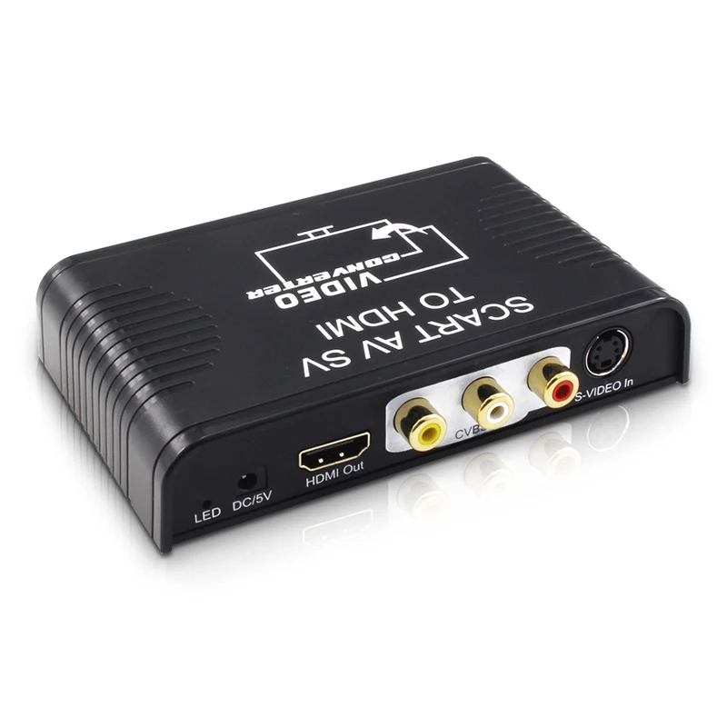 Scart To Hdmi - S-ビデオコンポジットav scartからhdmiへのコンバーター、3 in 1、s-ビデオ、rca、scartからhdmi、stb、DVDプレーヤー、hdtv