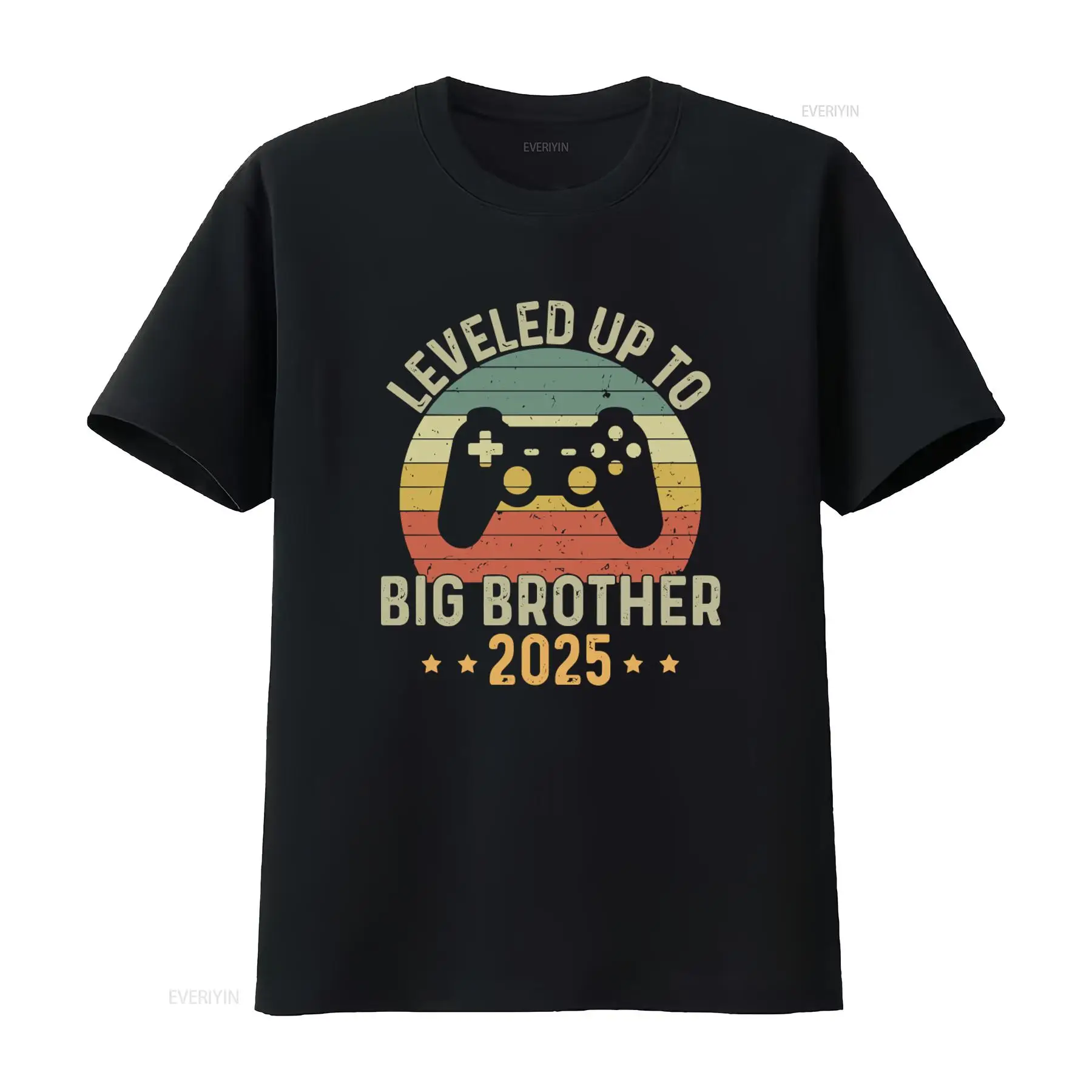 Retro Gaming Ideas - ビッグブラザー2025にレベルアップしたゲーミングレトロスタイルTシャツ、プレミアム品質、面白いデザイン、ゲーマーに最適、ヴィンテージウォッシュ加工、ユニセックス