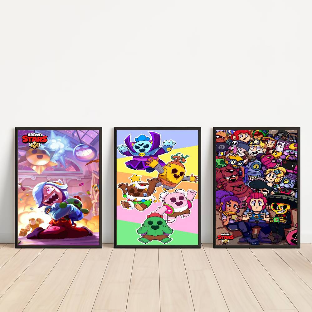 アニメゲーム Brawl Stars 映画粘着ポスターレトロ - Retro Poster Gaming のレビューと価格