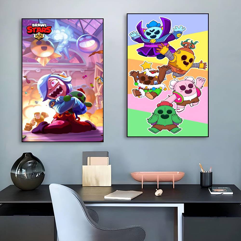 アニメゲーム Brawl Stars 映画粘着ポスターレトロ - Retro Poster Gaming のレビューと価格