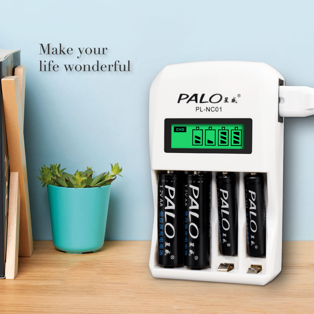 PALO 1.2V バッテリー充電器 4 スロット LCD  - Rechargeable Battery Aa のレビューと価格