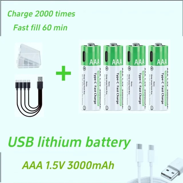 AA & AAA 3800mAh&3000mAh リチウムイ - Rechargeable Battery Aa のレビューと価格