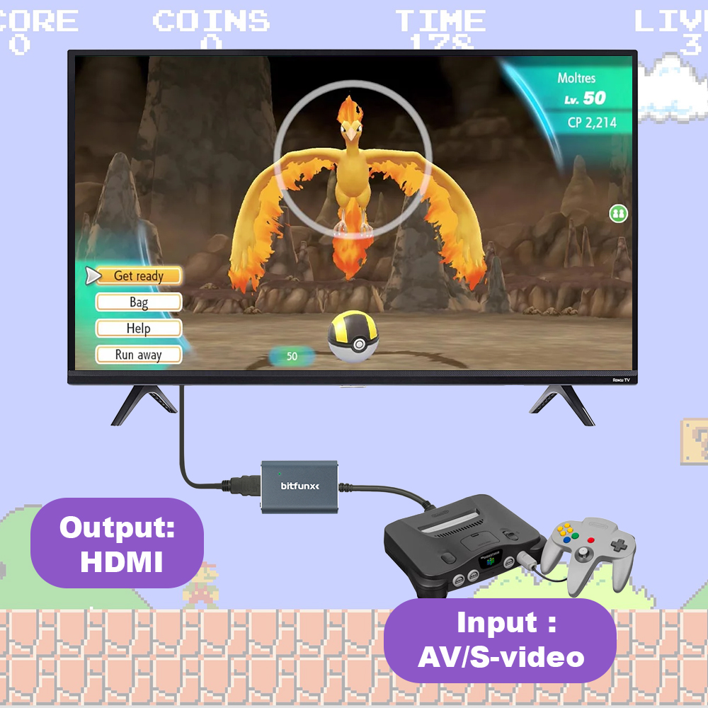 Bitfunx 720P Svideo/AV to HDMI - Retro Gaming Box のレビューと価格