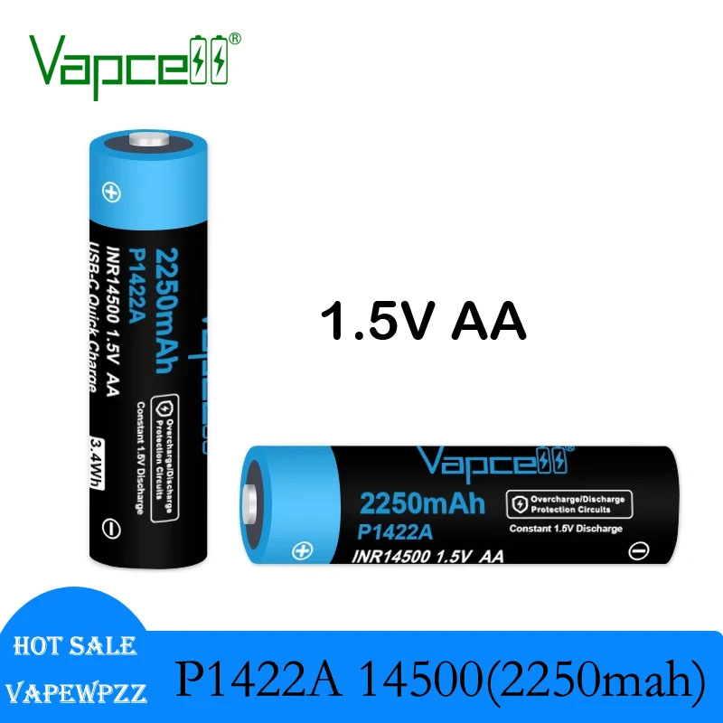 USB-C充電対応セル Vapcell P1422A 1.5 - Rechargeable Battery Aa のレビューと価格