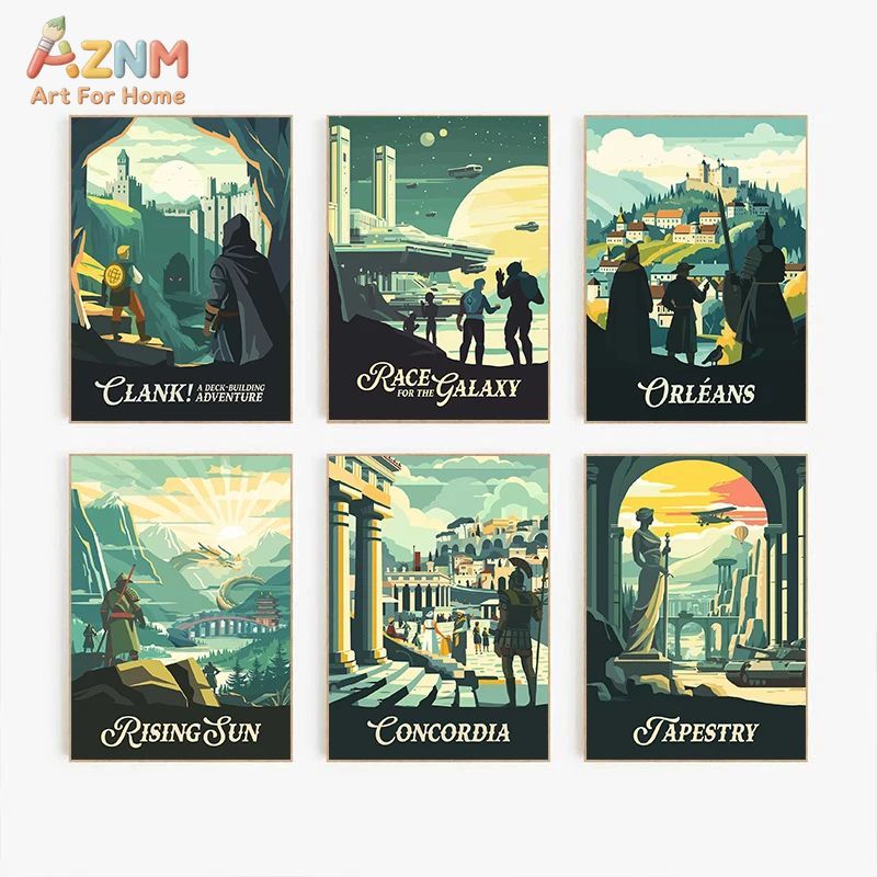 AZNM レトロボードゲームアートキャンバスポスターフレーム - Retro Poster Gaming のレビューと価格