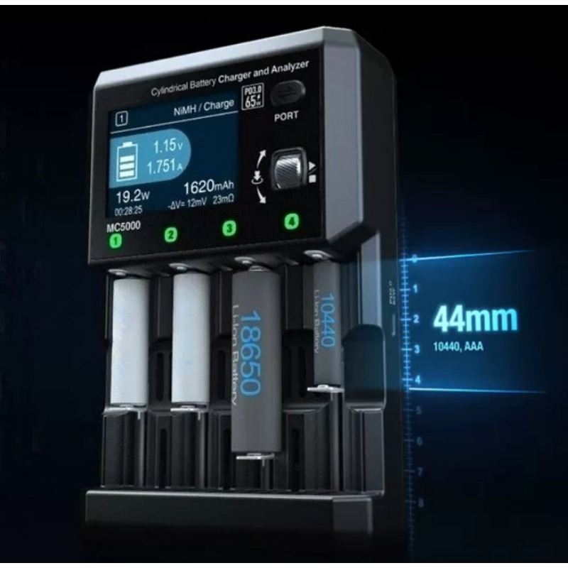 スマート円筒形バッテリー充電器アナライザー MC5000、A - Rechargeable Battery Aa のレビューと価格