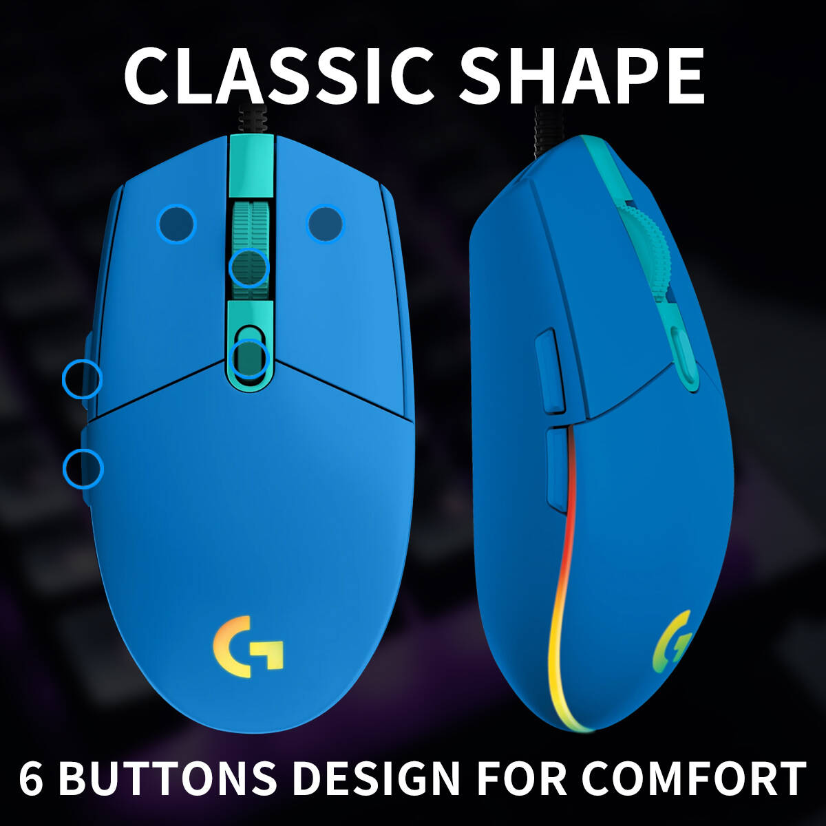 ロジクール G203 有線ゲーミングマウス 滑り止めゴムベー - Logitech Mouse G203 のレビューと価格