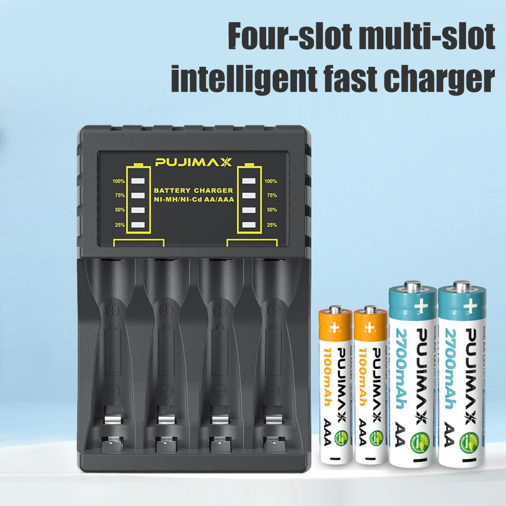 AA/AAA バッテリー充電器 4 スロット インテリジェン - Rechargeable Battery Aa のレビューと価格