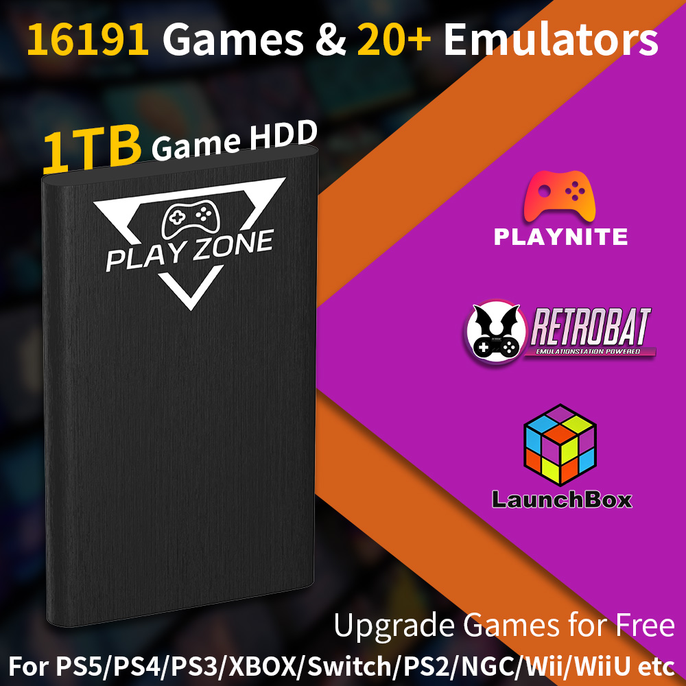 Play Zone 1TB ポータブルゲーミングHDD PS - Retro Gaming Emulator Pc のレビューと価格