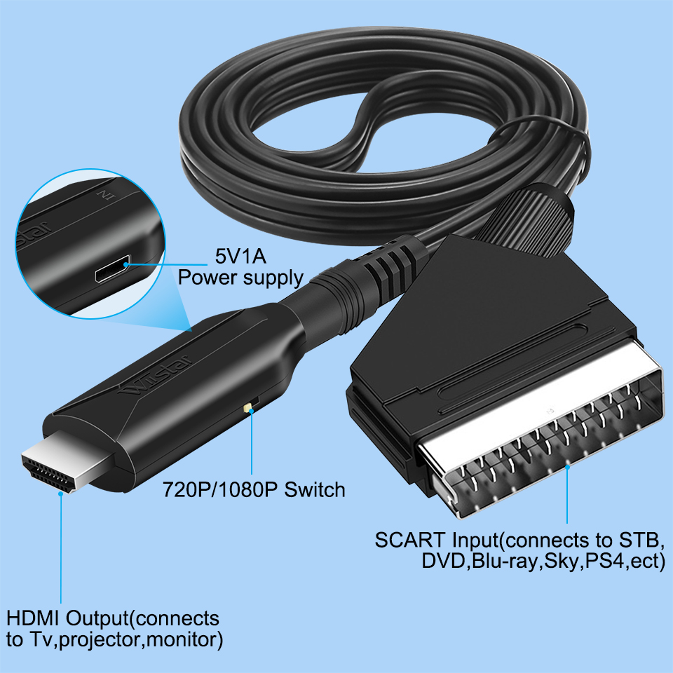 Scart to HDMI コンバーター 1080P ビデオ - Scart To Hdmi のレビューと価格