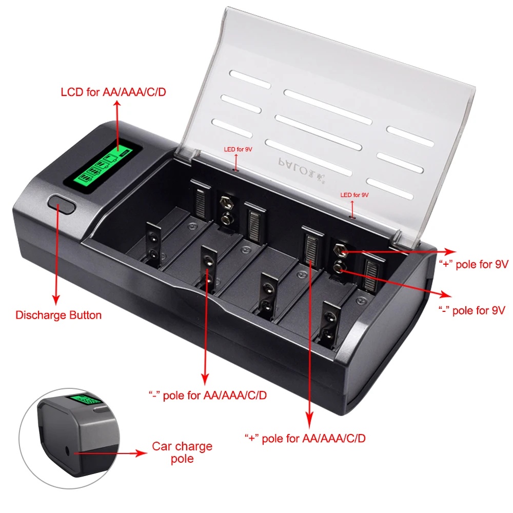 PALO 4スロットLCDディスプレイスマート充電器、1.2 - Rechargeable Battery Aa のレビューと価格