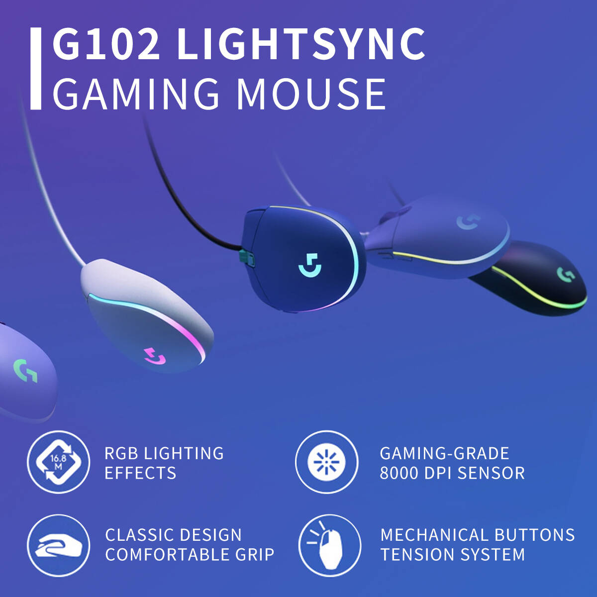 ロジクール G102 プロディジー ゲーミングマウス、軽量で - Logitech Mouse G203 のレビューと価格
