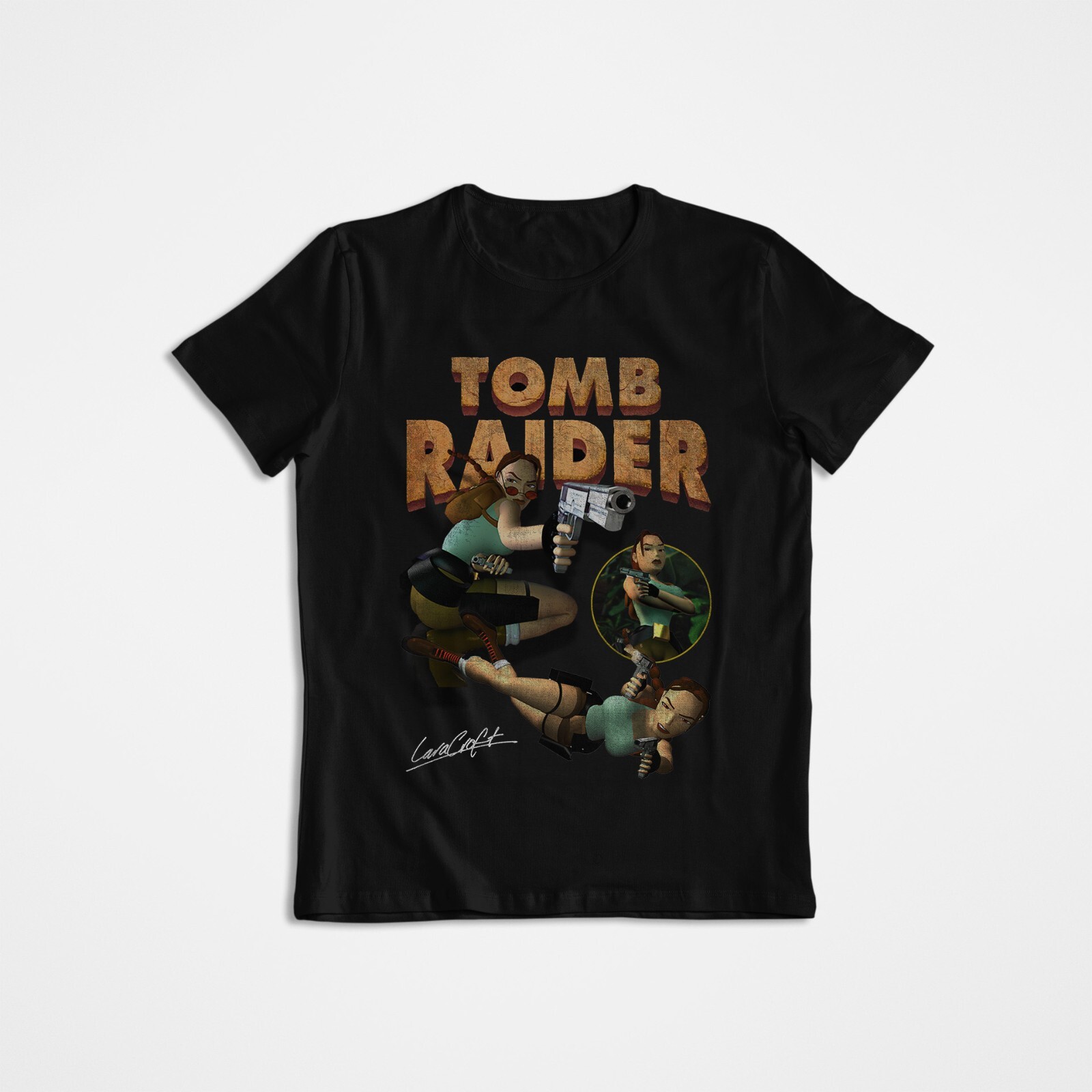 トゥームレイダー、ララ・クロフト、グラフィックTシャツ、グラ - Retro Gaming T Shirts のレビューと価格
